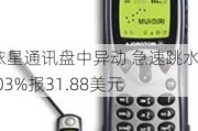 铱星通讯盘中异动 急速跳水5.03%报31.88美元