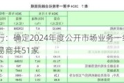 央行：确定2024年度公开市场业务一级交易商共51家