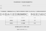 5月30日中国央行逆回购2600亿：净投放2580亿元利率1.80%