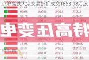 京沪高铁大宗交易折价成交1853.98万股