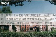 东北制药：公司前身为东北制药总厂，始建于1946年，曾援建全国19省市52家医药企业，向外输送干部1300多人，被誉为我国民族制药工业的摇篮