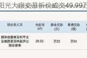 ST阳光大宗交易折价成交49.99万股