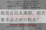 租赁合同未满期，能否要求退还部分租金？