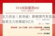 主力资金丨新突破！新能源汽车龙头股获主力抢筹超5亿元