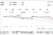 沪铅主力：昨收 18995.00，今开 18815.00