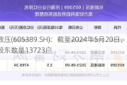 长龄液压(605389.SH)：截至2024年5月20日，公司的股东数是13723户