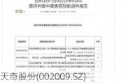 天奇股份(002009.SZ)：与长安汽车等经营者新设合营企业案已获市场监管总局无条件批准