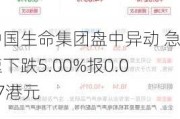 中国生命集团盘中异动 急速下跌5.00%报0.057港元