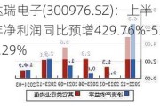 达瑞电子(300976.SZ)：上半年净利润同比预增429.76%-532.29%