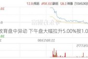 见知教育盘中异动 下午盘大幅拉升5.00%报1.05美元