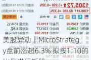 美股异动｜MicroStrategy盘前涨超6.3% 拟按1:10的比例进行拆股