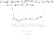 武汉凡谷：预计2024年上半年净利润为2700万元~3300万元，同比下降58.51%~66.05%