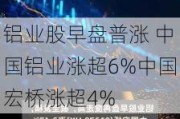 铝业股早盘普涨 中国铝业涨超6%中国宏桥涨超4%