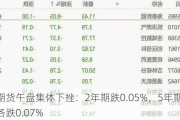 国债期货午盘集体下挫：2年期跌0.05%，5年期与10年期各跌0.07%