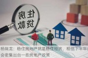 杨瑞龙：稳住房地产就是稳住经济，相信下半年还会密集出台一些房地产政策