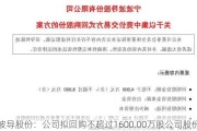 波导股份：公司拟回购不超过1600.00万股公司股份