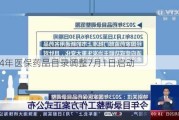 2024年医保药品目录调整7月1日启动