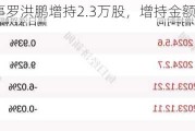 蜂助手董事罗洪鹏增持2.3万股，增持金额39.12万元