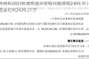 美特林科2023年度权益分派每10股派现2.8元 共计派发现金红利2439.21万