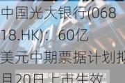 中国光大银行(06818.HK)：60亿美元中期票据计划拟5月20日上市生效