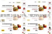 麦当劳上涨1.21%，报295.89美元/股