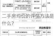 二手房均价的评估方法是什么？