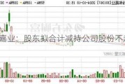 怡和嘉业：股东拟合计减持公司股份不超过6%