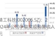 精工科技(002006.SZ)：2024年公司争取实现销售收入22亿元