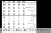 深南电路:2024年9月18日投资者关系活动记录表