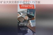 紫金矿业大宗交易折价成交21.15万股