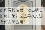 如何寻找楼盘以做出明智购房决策？这些寻找方法有何实际应用？