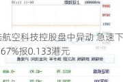 大陆航空科技控股盘中异动 急速下挫5.67%报0.133港元