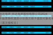 共达电声:共达电声股份有限公司2024年股票期权激励计划首次授予激励对象名单（首次授权日）