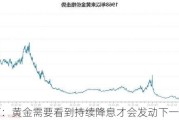 分析师：黄金需要看到持续降息才会发动下一波上涨