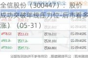 全信股份（300447）：股价成功突破年线压力位-后市看多（涨）（05-31）