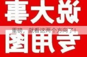 重磅，就看这两个方向了！