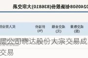 新三板创新层公司晓达股份大宗交易成交199.87万元，为平价交易