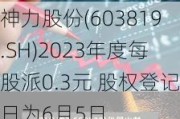 神力股份(603819.SH)2023年度每股派0.3元 股权登记日为6月5日