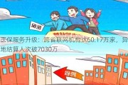 医保服务升级：跨省联网机构达60.17万家，异地结算人次破7030万