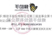 蜂助手:蜂助手股份有限公司第三届监事会第十八次会议决议公告