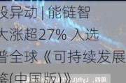 美股异动 | 能链智电大涨超27% 入选标普全球《可持续发展年鉴(中国版)》