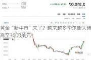 黄金“新牛市”来了？越来越多华尔街大佬看高至3000美元！