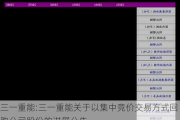 三一重能:三一重能关于以集中竞价交易方式回购公司股份的进展公告