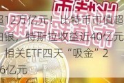 超12万亿元！比特币市值超白银，特斯拉收益近40亿元，相关ETF四天“吸金”246亿元