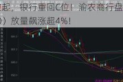 高股息异军突起，银行重回C位！渝农商行盘中触板，银行ETF（512800）放量飙涨超4%！