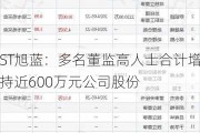 ST旭蓝：多名董监高人士合计增持近600万元公司股份