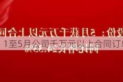 远东股份：1至5月公司千万元以上合同订单持续增长