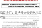 海联金汇：鲁浩辞去公司副总裁职务