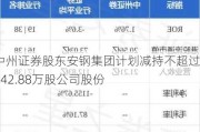 中州证券股东安钢集团计划减持不超过4642.88万股公司股份