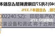 盛新锂能(002240.SZ)：印尼年产6万吨锂盐项目正加紧安装设备和调试 将于近期投入试生产